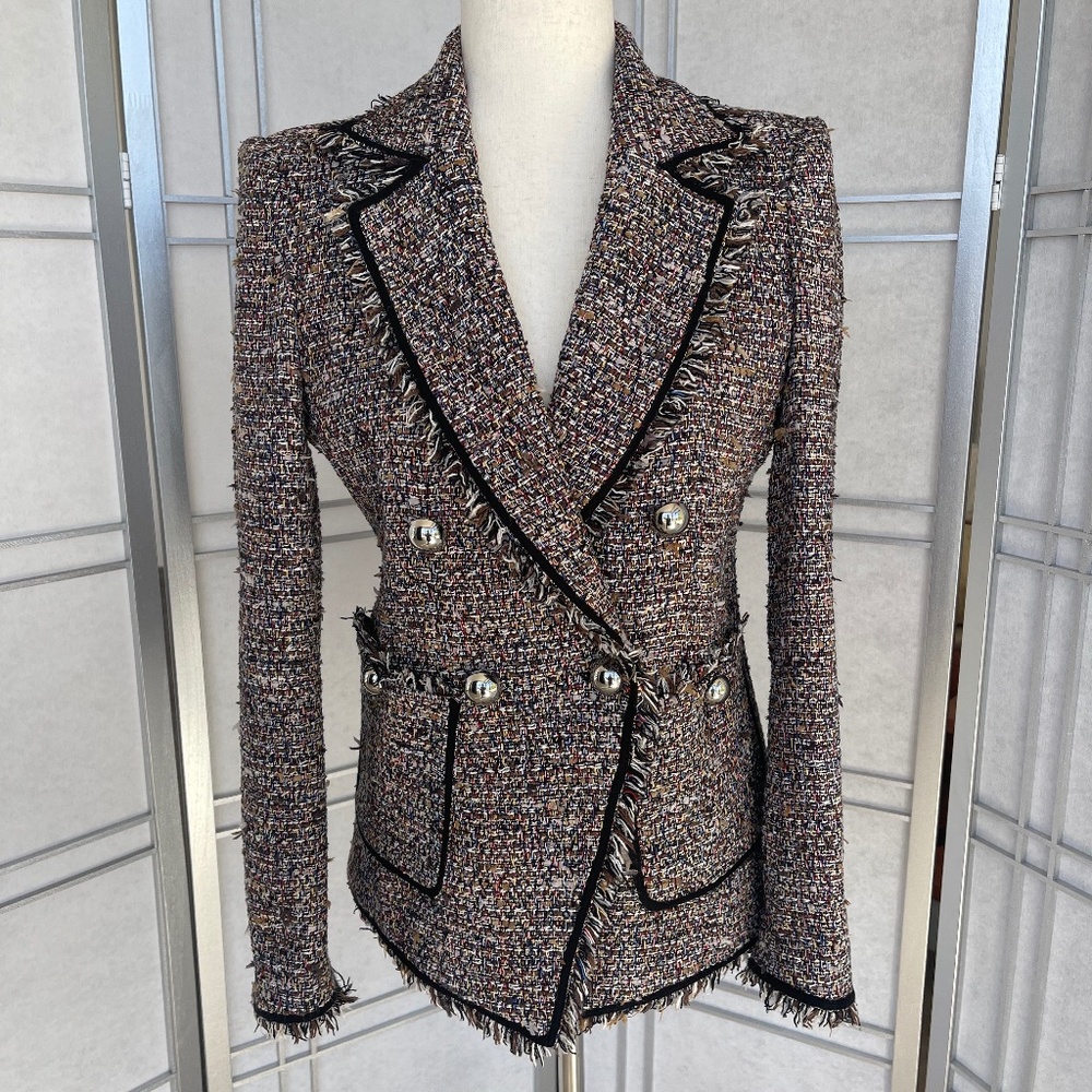 Veronica Beard Brown Multi Theron Jacket Sz 4